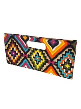 GIANNINI Multicolour Aztec Design Envelope Clutch Handbag Purse Geo East West